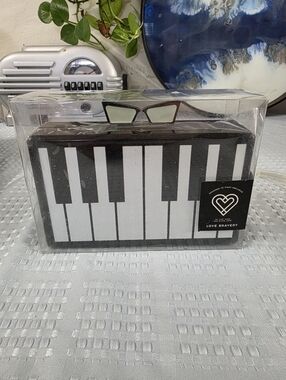 Love Bravery Piano Key Clutch - Black & White New.